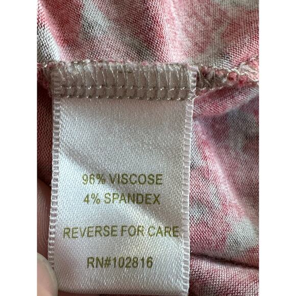 Garnet Hill Sz L Floral Rose Print V-Neck Dress Knee Length Cap Sleeve Cottage - Picture 4 of 11